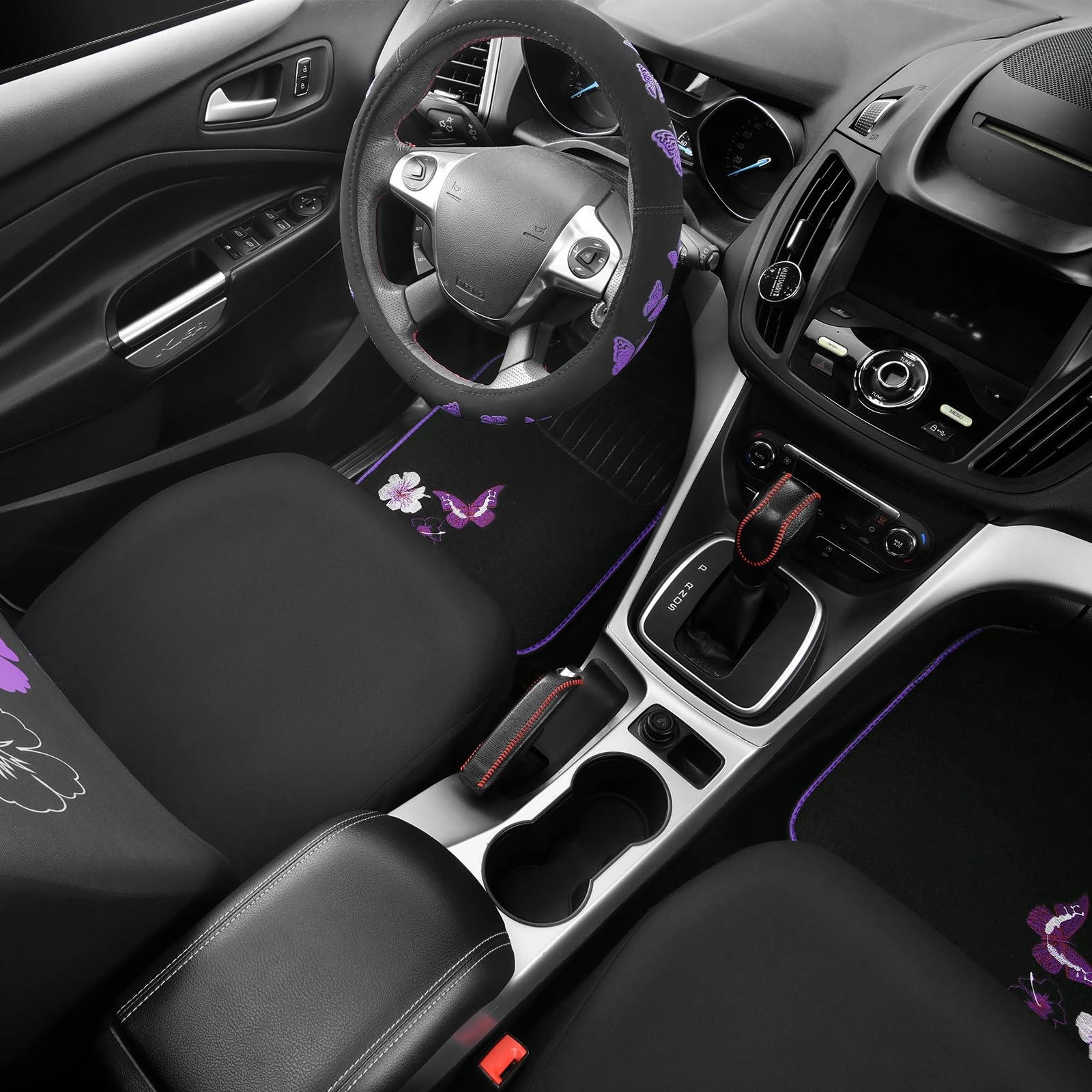 Embroidery Butterfly and Flower Car Floor Mats