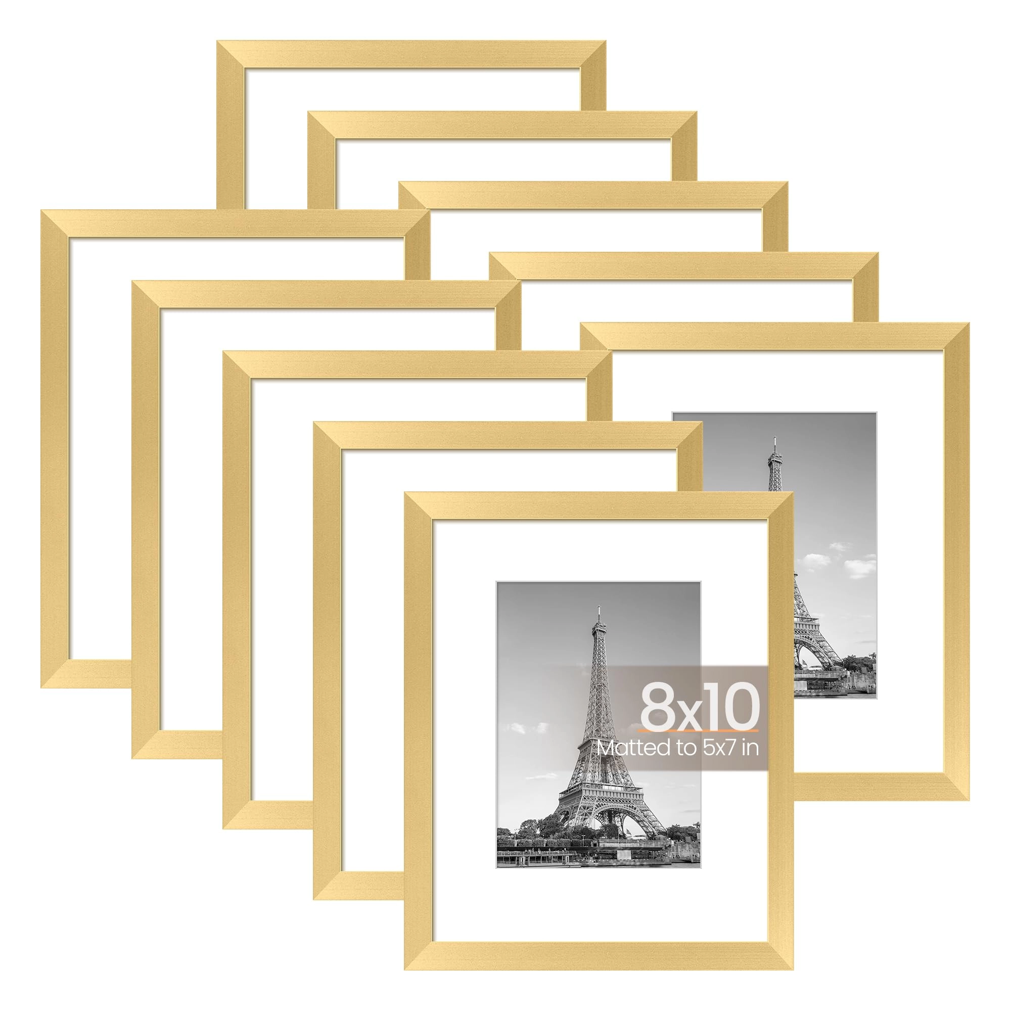10 Pack Picture Frames - 8x10, 5x7, 4x6