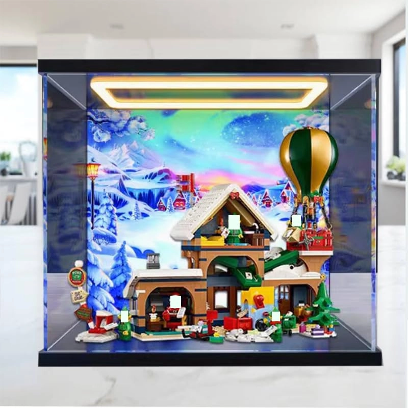 Clear Acrylic Display Case - 15.74x9.84x13.38in. Background+top Light