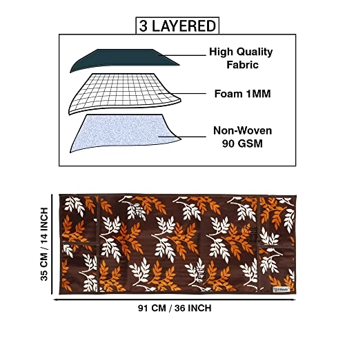 Microwave-Oven Top Cover - Polyester 3-Layered 4 Pockets Maroon