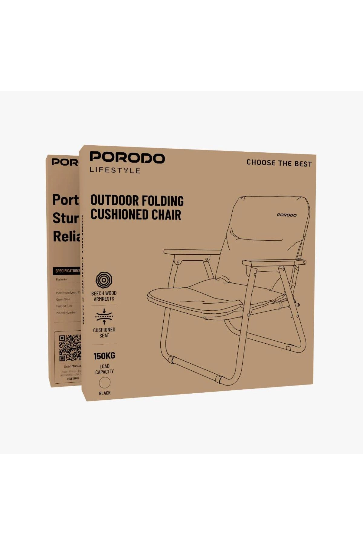 Lifestyle Outdoor Folding Cushioned Chair - 100kg