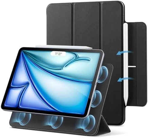 Electronic Silk Road Corp. Magnetic Trifold Stand Case with Pencil Holder for iPad Air 11-inch (M2, 2024), iPad Air 6th/5th/4th (2024/2022/2020) and iPad Pro 11 (2018)