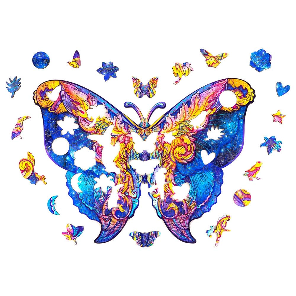 Intergalaxy Butterfly Wooden Puzzle (4107390-BUTTERFLY_M) - 199 pcs