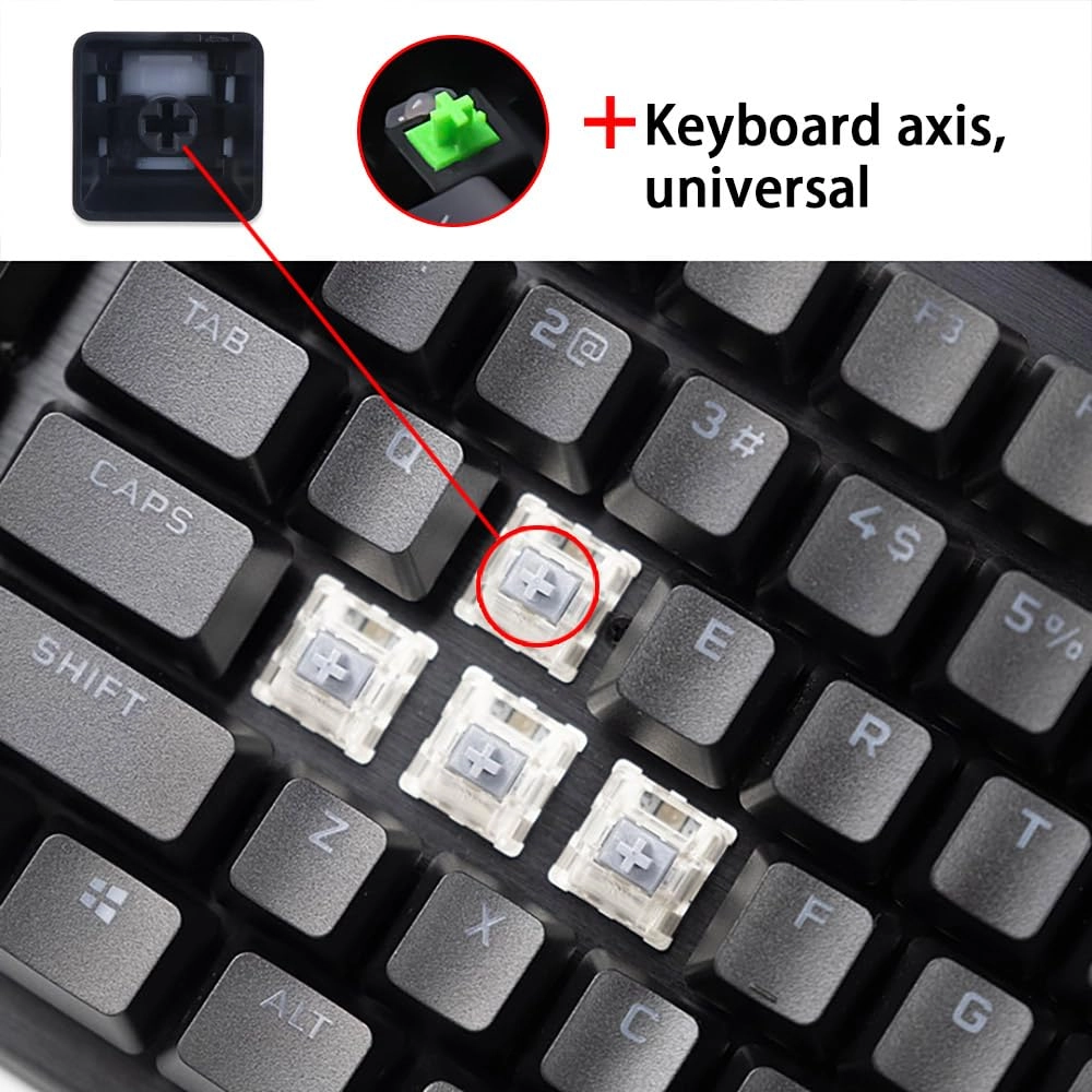 Backlit Textured Keycaps - 10Keys Silver Grey Hexagonal