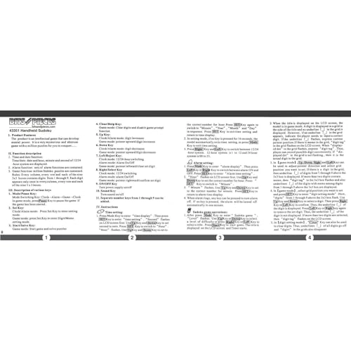 Handheld Sudoku Game Puzzle