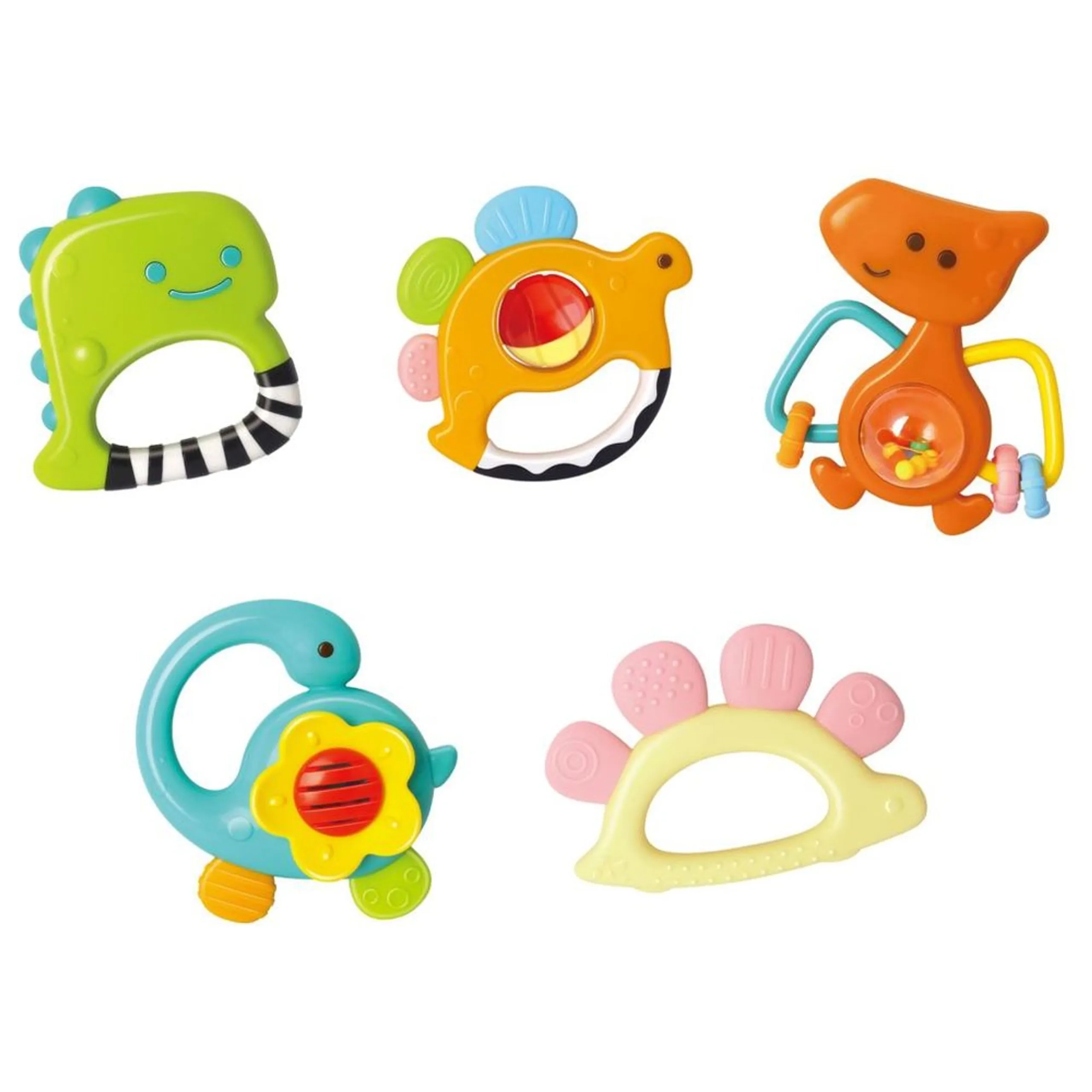 HOLA Dinosaur Rattles and Teethers - 5 Pcs 5 Stages