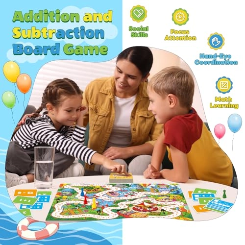 Addition and Subtraction Board Game - 5 years and up 4 pieces