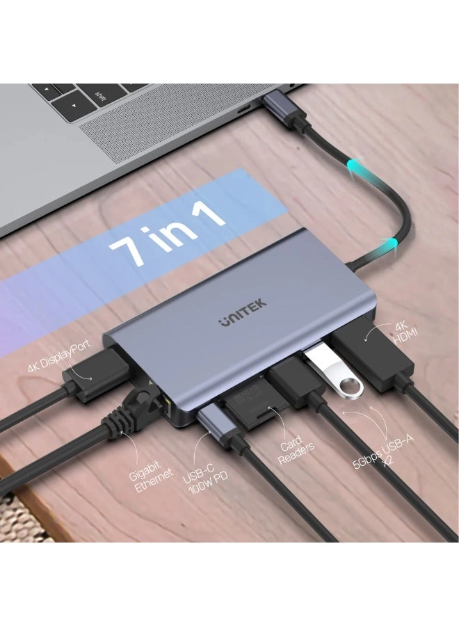 D1113A - 9-in-1 USB-C Hub 3x USB-A 5Gbps HDMI 4K@30Hz PD 100W