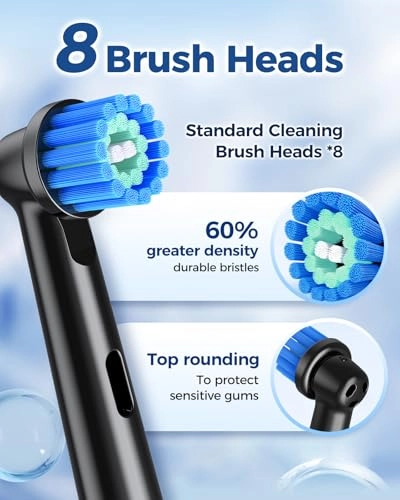 Rotating Electric Toothbrush - 8 Brush Heads 4 Modes 25-Day Battery Life