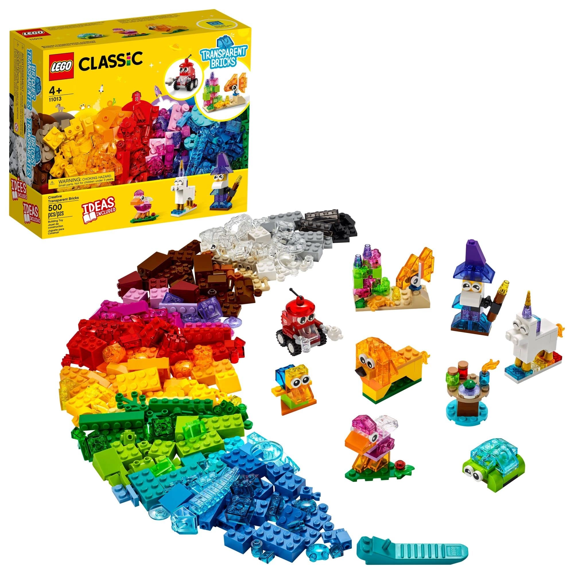 LEGO Classic Creative Transparent Bricks (11013) - 500 Pieces Multicolor