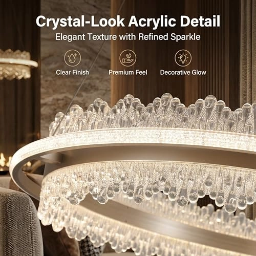 Single Ring LED Chandelier - 3000K-6000K Dimmable