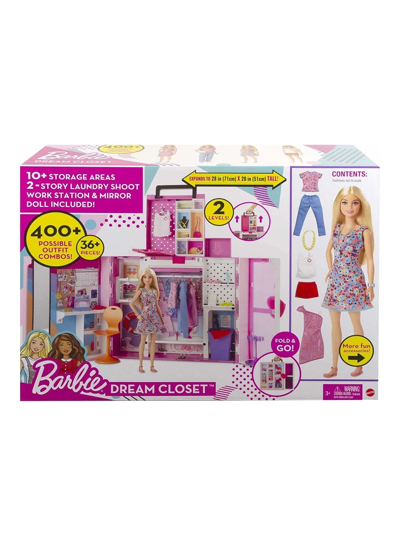 Barbie Dream Closet - 2+ Ft. Wide 30+ Pieces + Barbie Doll - Blonde Ages 3+