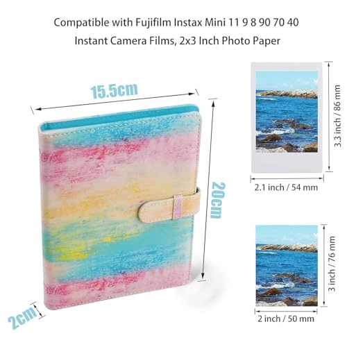 2x3" 128 Pockets PU Leather Photo Album