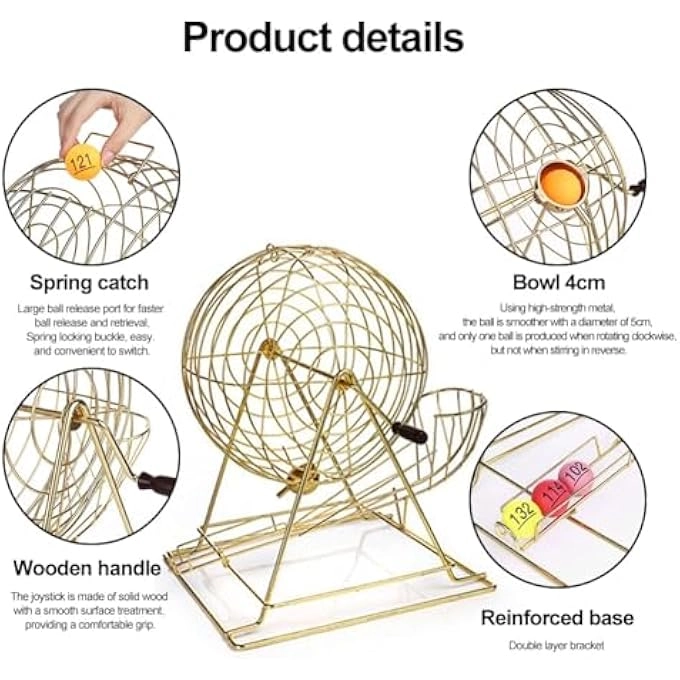 BINGO CAGE - 100 NUMBER BALLS 13-INCH METAL