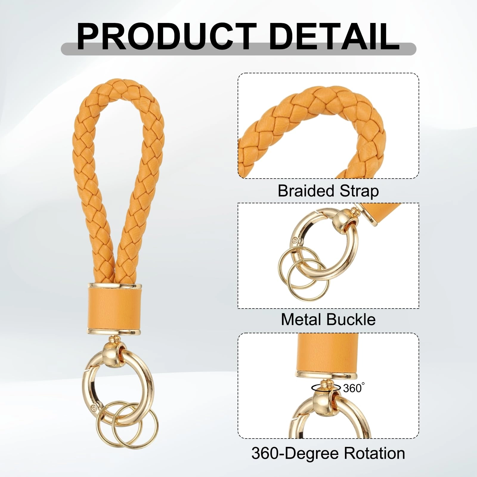 Braided Leather Keychain - Animal