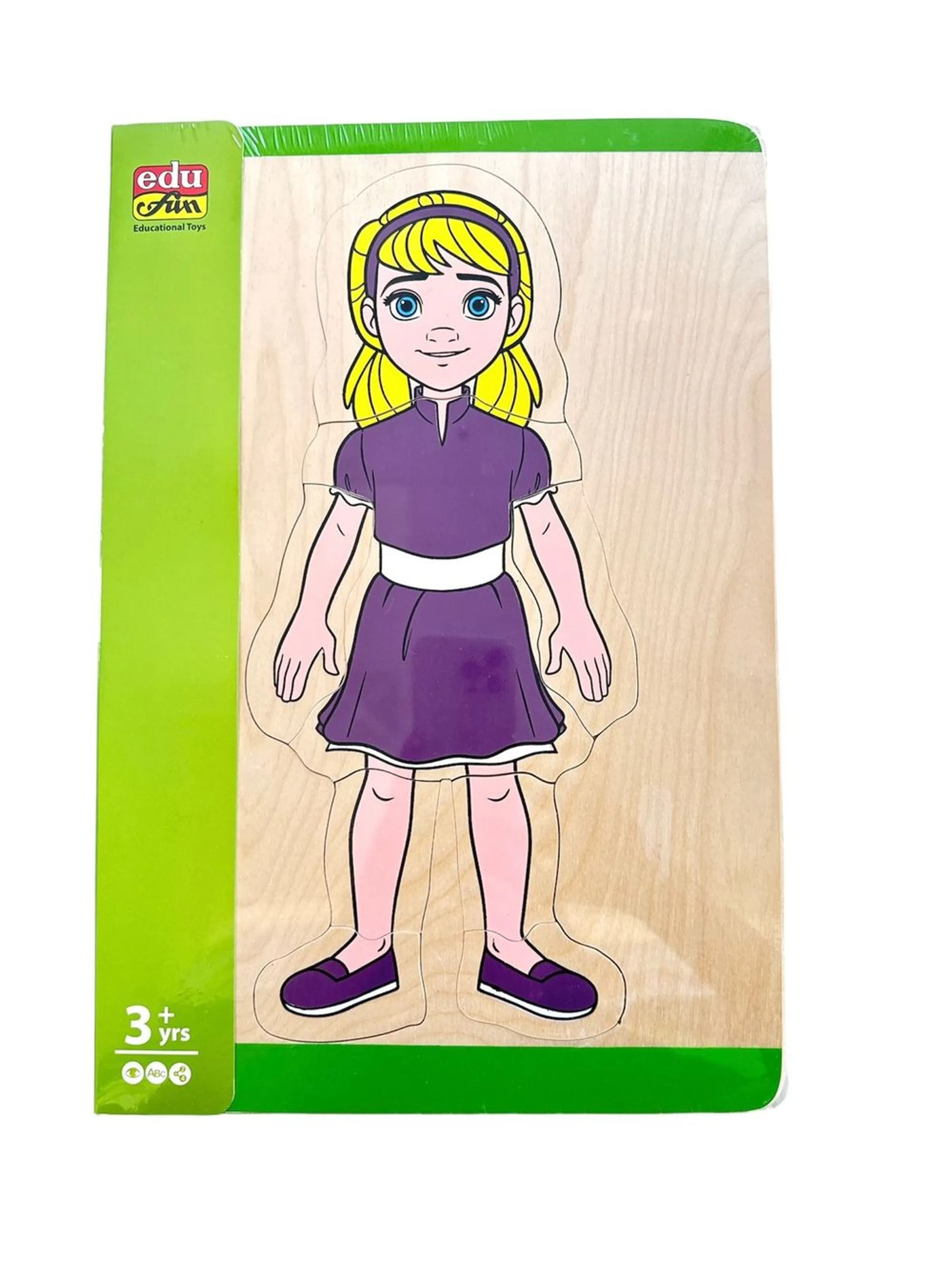 إديو فن Girl Body Parts Wooden Puzzle (41229628-11580) - 14 pcs