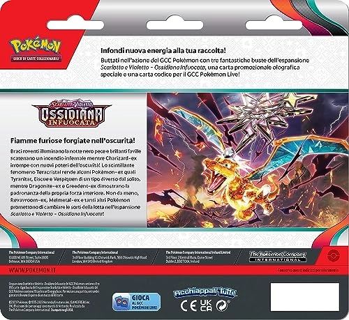 Scarlet and Violet Burning Obsidian Blister - Italian 3 pcs