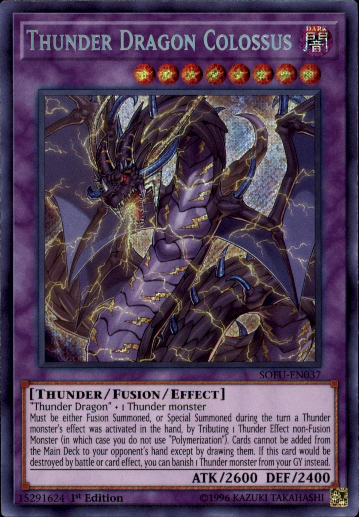Konami Thunder Dragon Colossus - SOFU-EN037 1st Edition Secret Rare