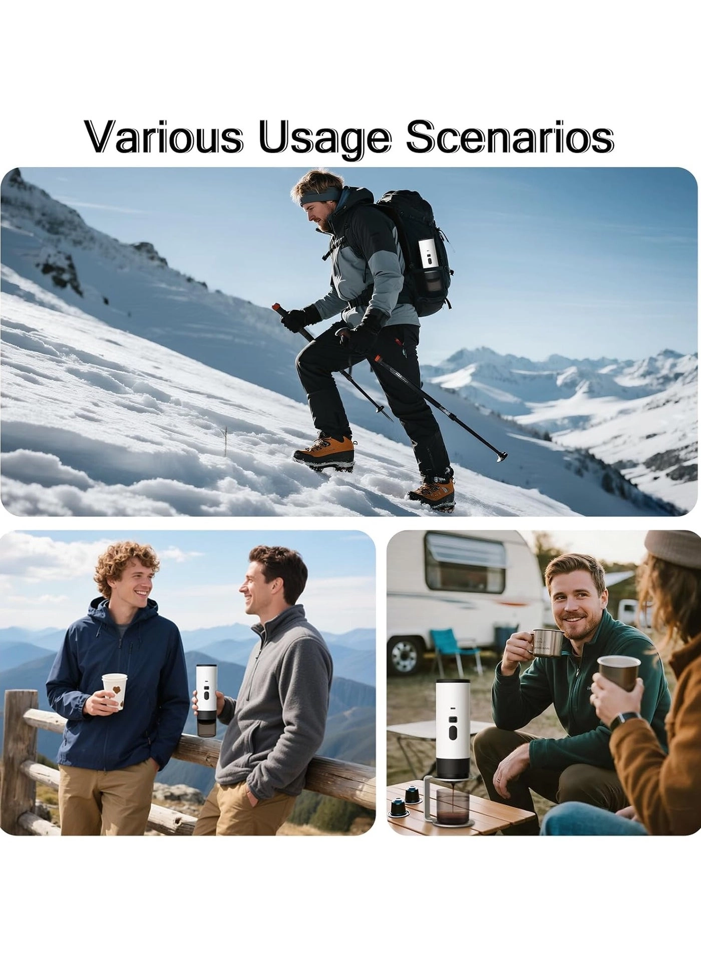 Portable Electric Espresso Machine - 90 ml ground coffee NS capsules Dolce Gusto pods