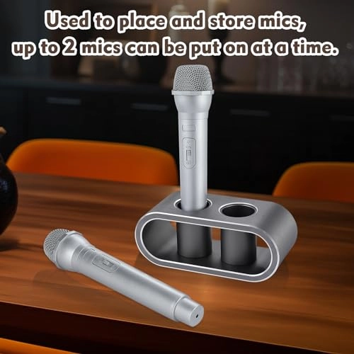 Desktop Microphones Storage Holder - M Brushed black Aluminum