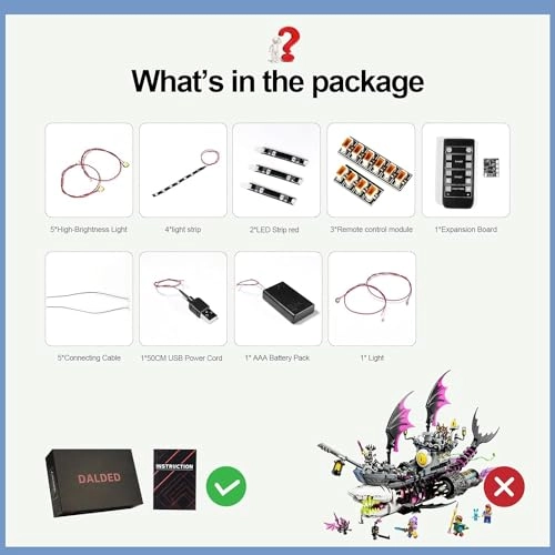 LED Lighting Kit for Lego DREAMZzz Nightmare Shark Ship 71469 - Compatible with Lego 71469 Classic Version