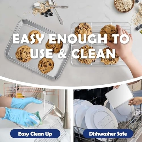 Toaster Oven Pan Tray + Baking Sheet + Cooling Rack