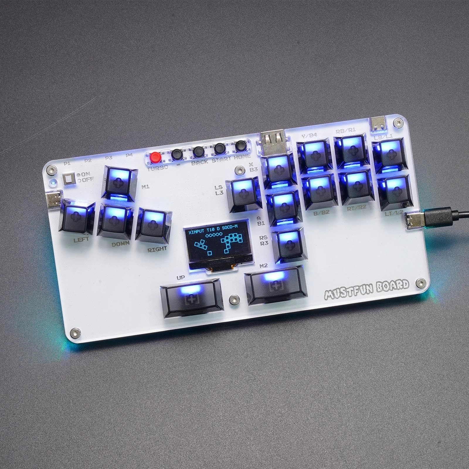 Hitbox Controller - Mini Stickless Portable 1.3-inch OLED