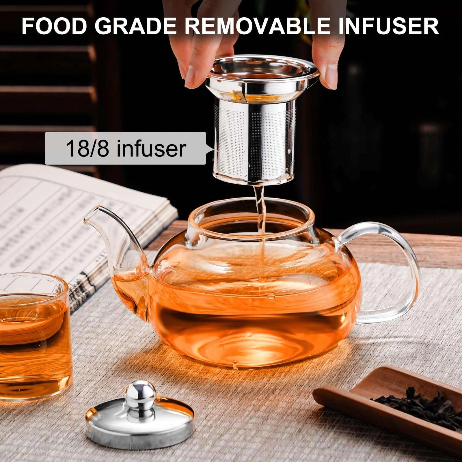 glass teapot - Borosilicate Glass 650 Milliliters