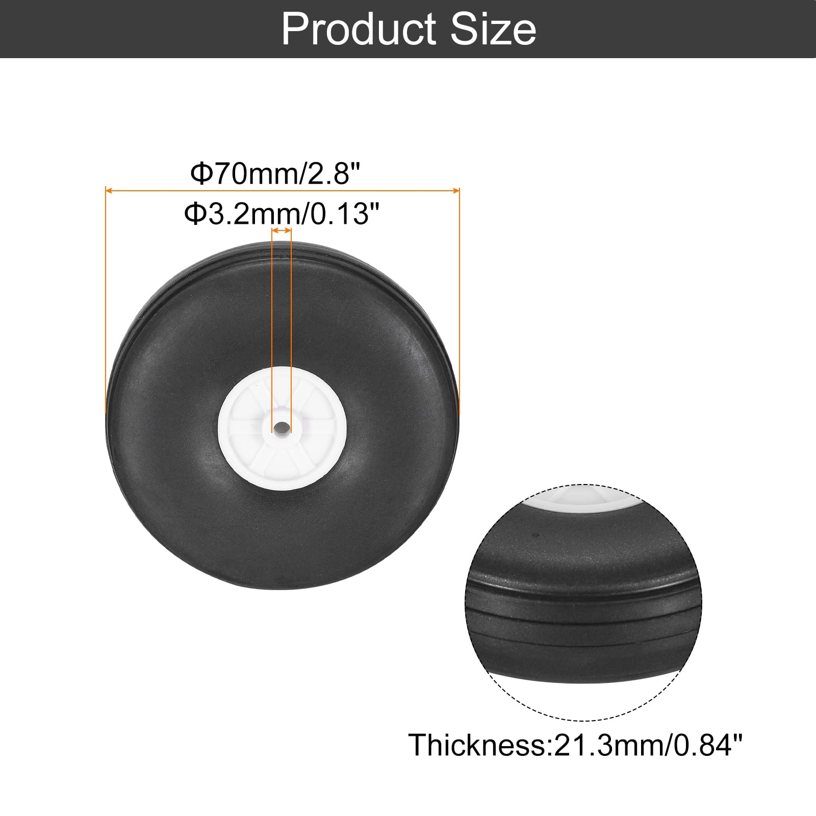 RC Airplane Wheels - 2.8" OD Pack of 3