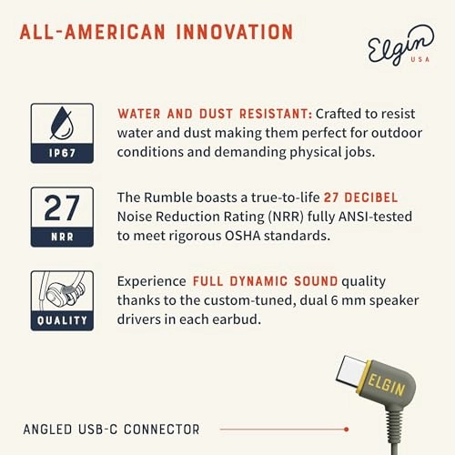 Rumble Wired - 27 dB IP67 USB-C