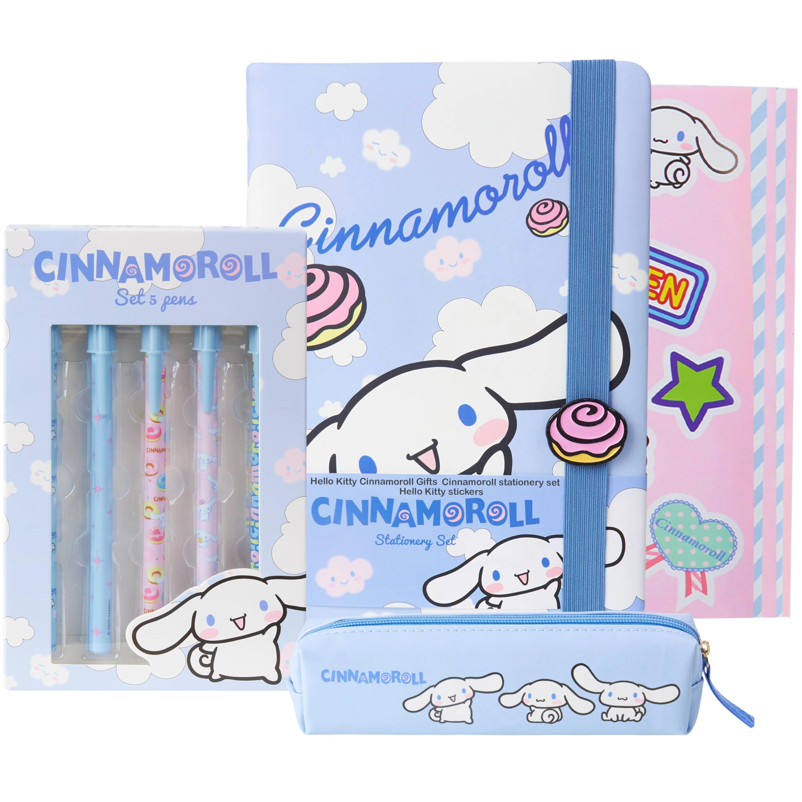 Cerdá Cinnamoroll Stationary Set - Blue Cinnamoroll Pencil Case Notebook Pens