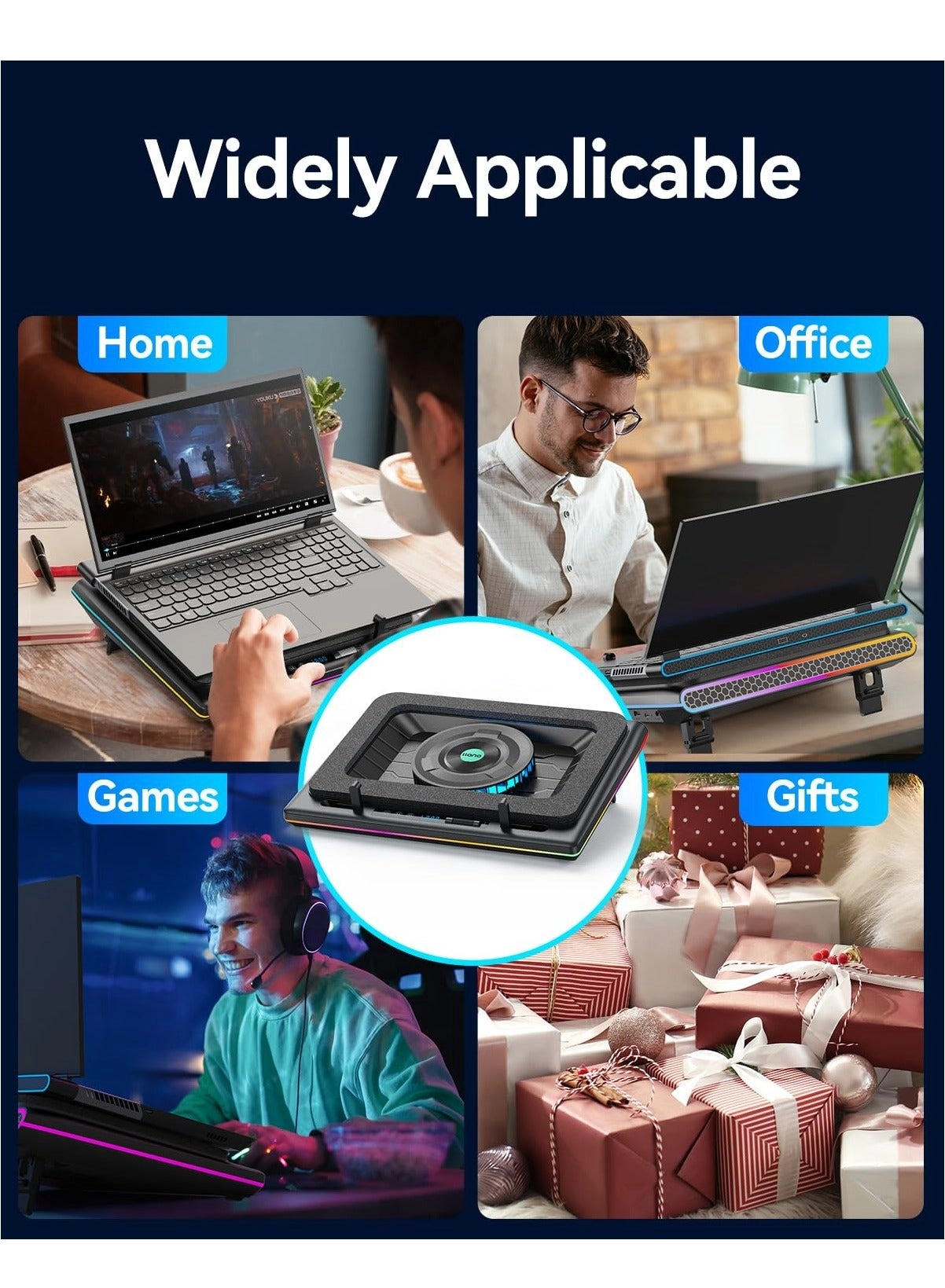 RGB Laptop Cooling Pad - 15-19in