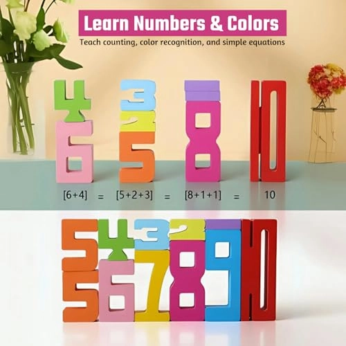 Wooden Number Building Blocks - 3 years and up 20PCS