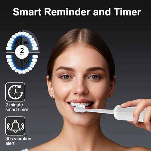 Sonic Electric Toothbrush - 60,000 VPM 73° Oscillation 50+ Days Battery Life