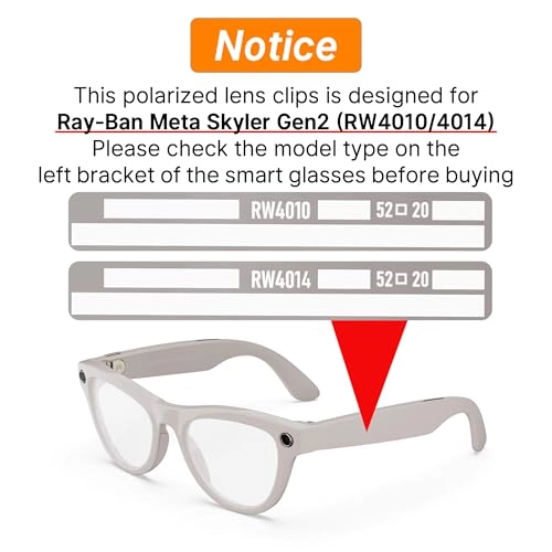 Polarized Clip for Ray-Ban Meta Skyler - 4Pcs Silver+Grey+Brown+Green
