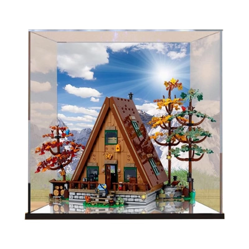 A-Frame Cabin Display Box (21338) - 50x35x30cm Mirror Bottom+background