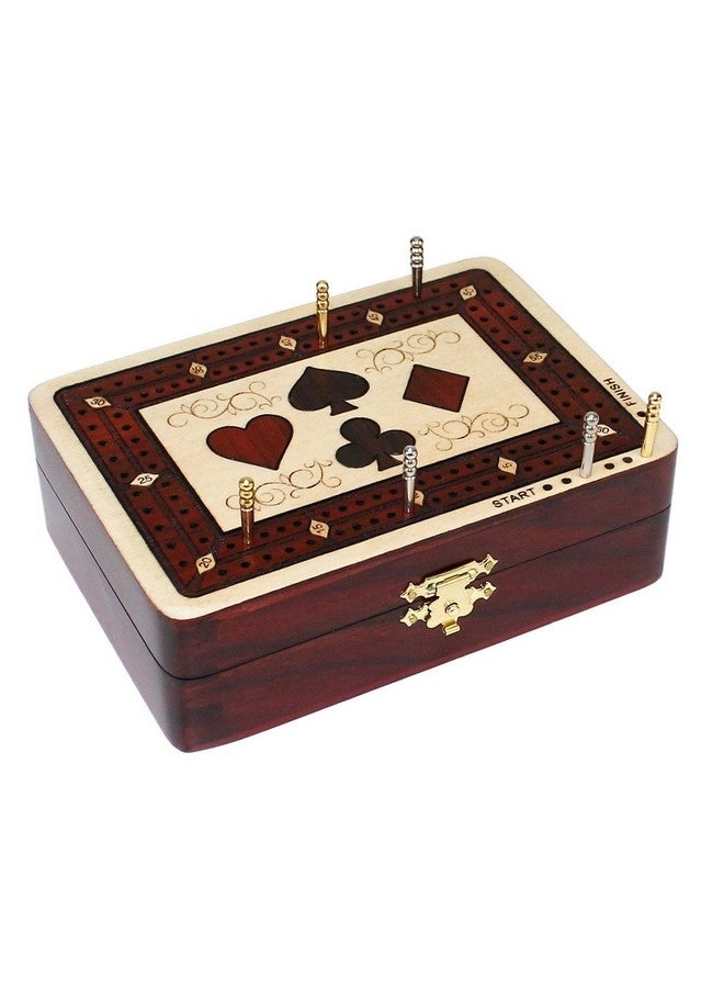 Cribbage Board - 2 Track 60 Points Bloodwood / Maple Wood