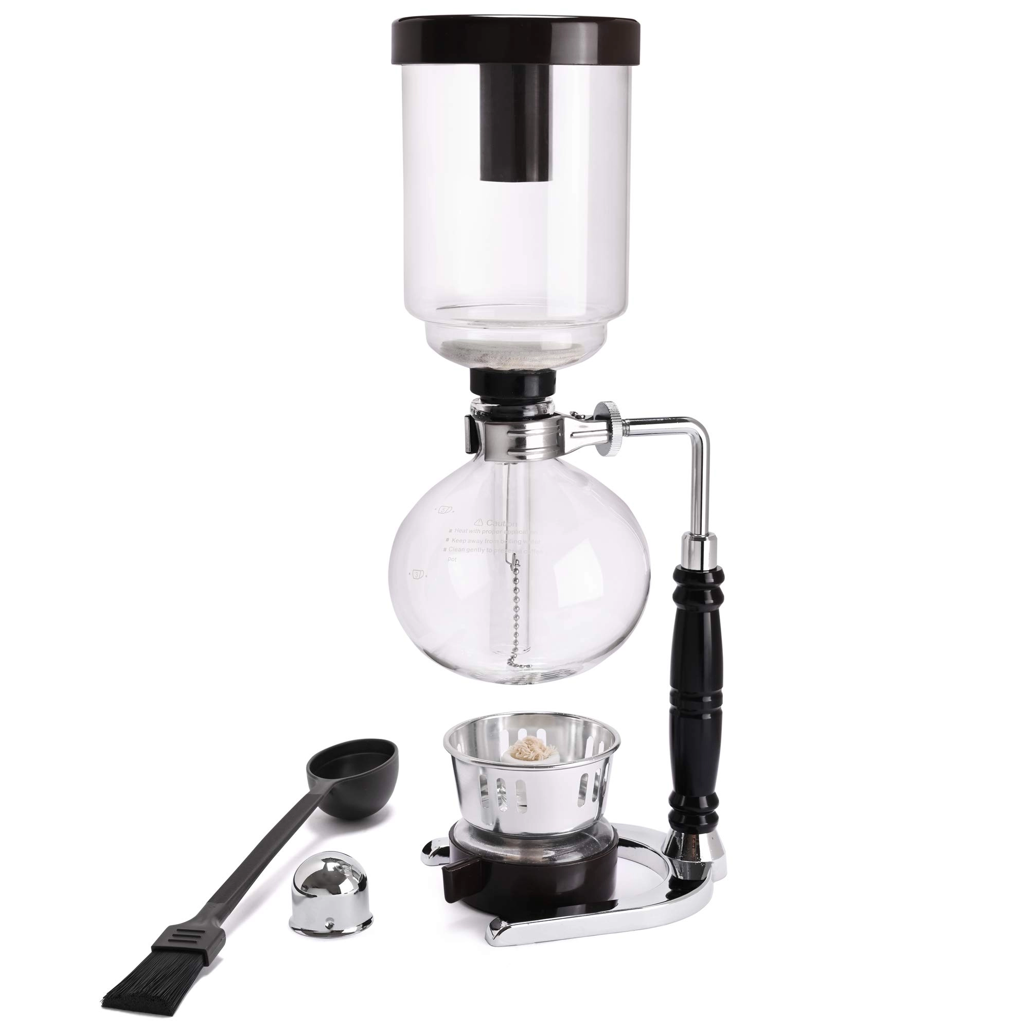LUEUR Siphon Coffee Maker - 5 Cups Heat-Resistant Borosilicate Glass