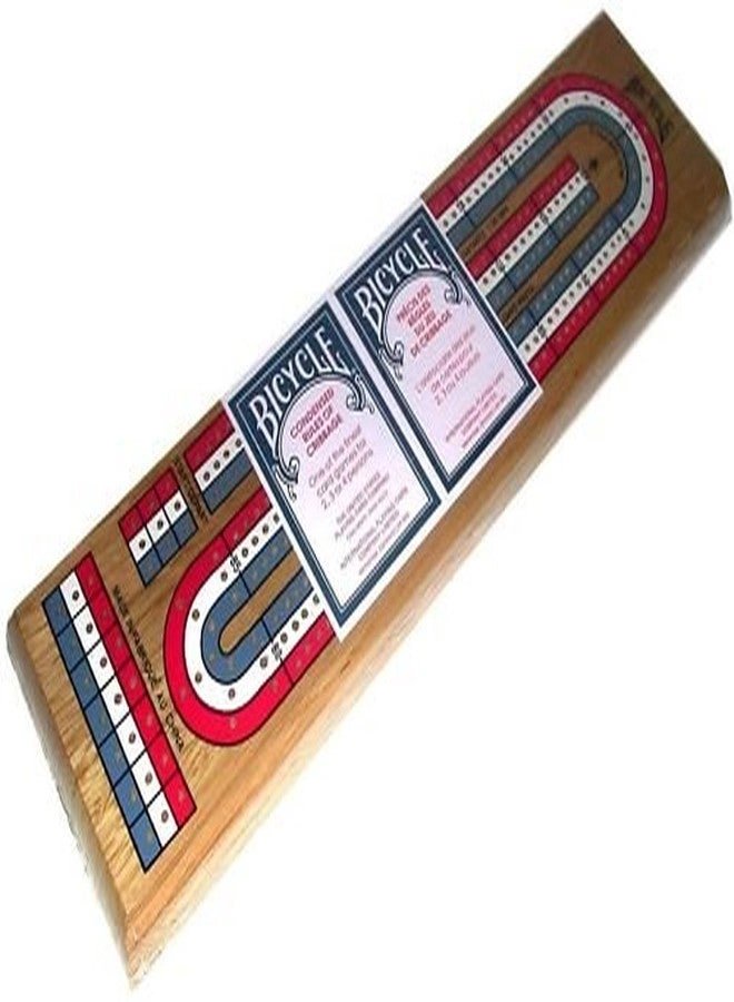 3-Track Cribbage Board - Color Coded Wooden