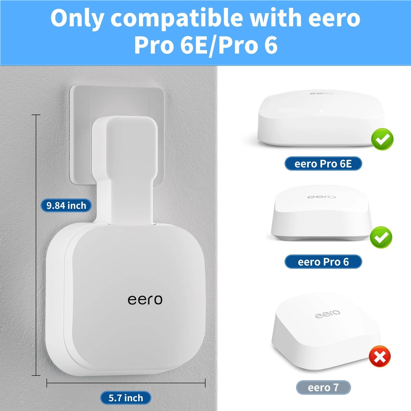 Outlet Wall Mount Holder - 1 Pack eero Pro 6e/Pro 6 Mesh Wi-Fi System