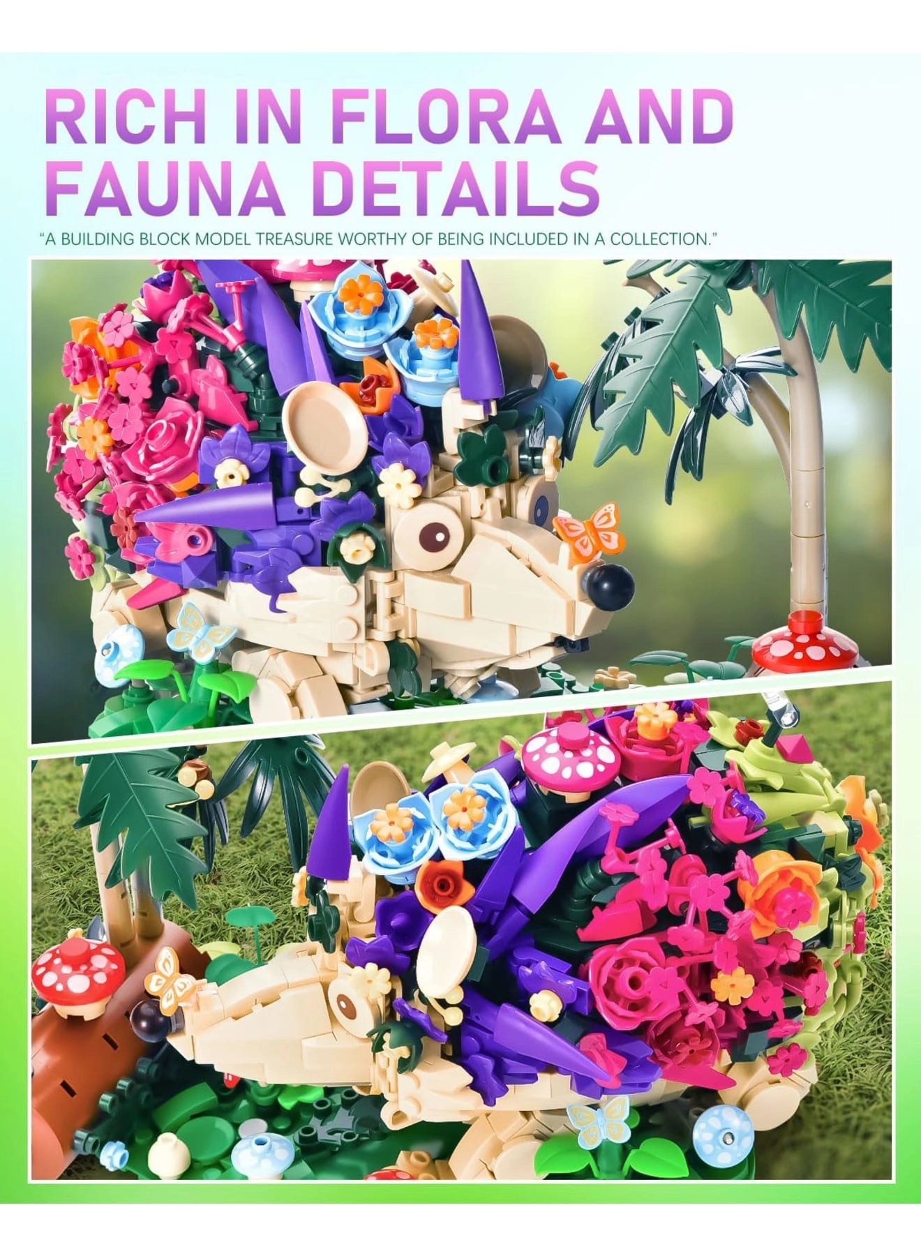 Flowers Hedgehog Building Kits - Animals Insects Flowers Jungle