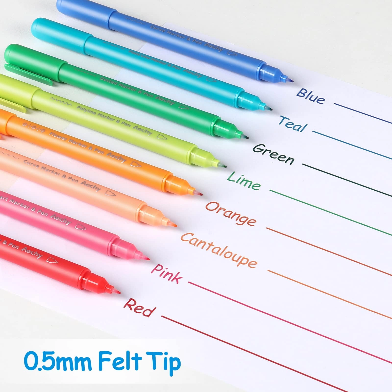 Dual Tip Felt - 8 Multicolor 0.5mm