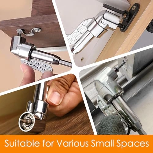 105 Degree Right Angle Drill Adapter - 1/4" Hex Shank 360 degree Rotatable