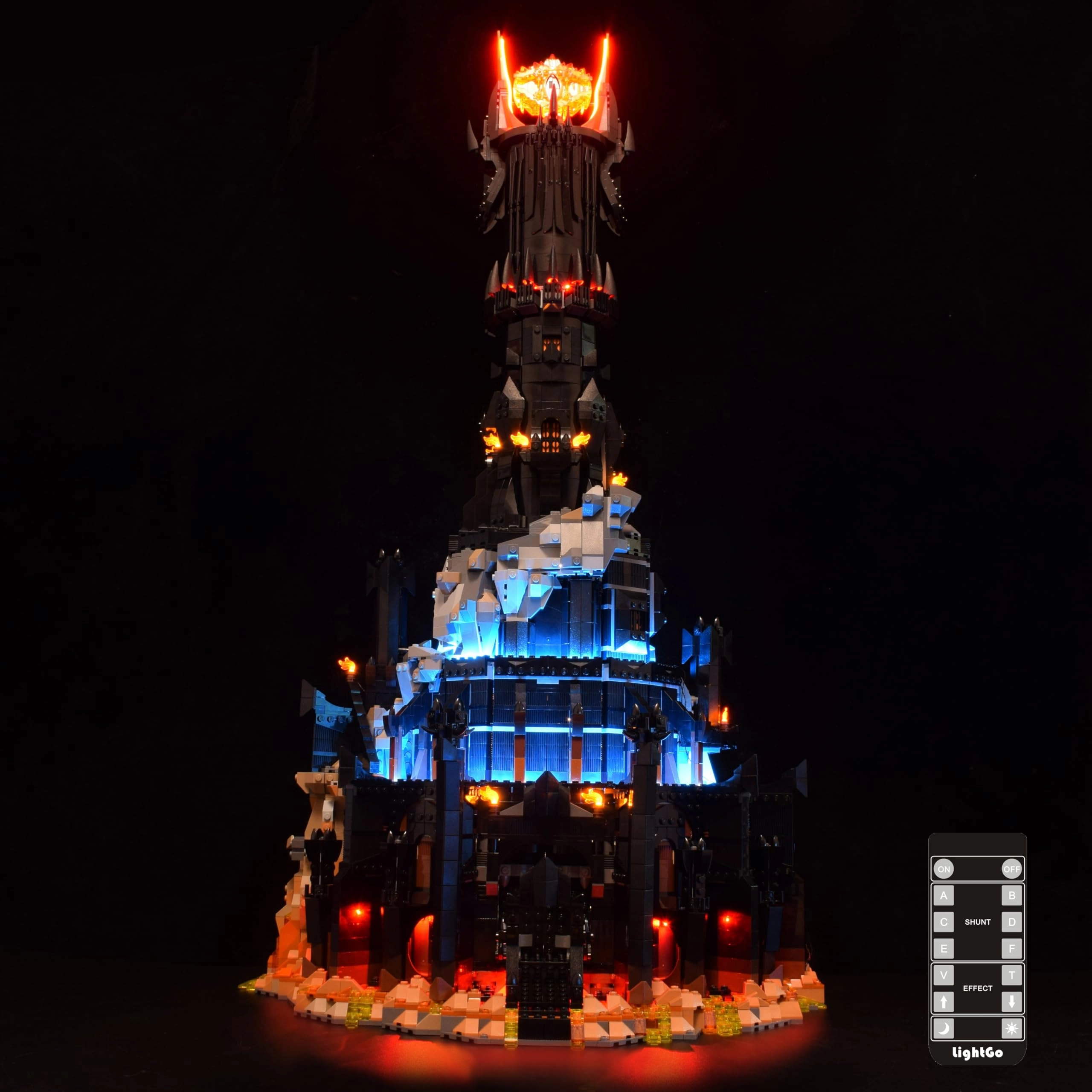 LIGHTGO LED Lighting Kit for Lego (10333) - Dark Lord Castle Lighted Minifigure Remote Version