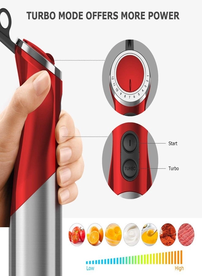 Immersion Blender - 20 Variable Speeds & Turbo, 4-in-1 Stainless Steel