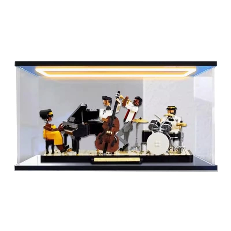 Clear Acrylic Display Case - 19.68x7.87x9.84in.(50x20x25cm) Black Bottom+background