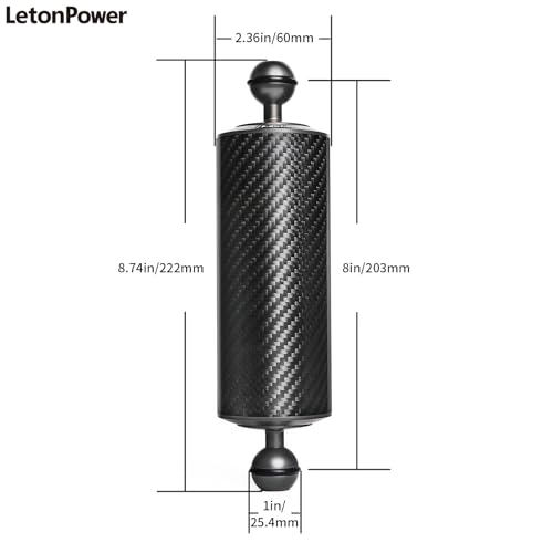Underwater Float Arm - Carbon Fiber D60mm 8" 2-Pack