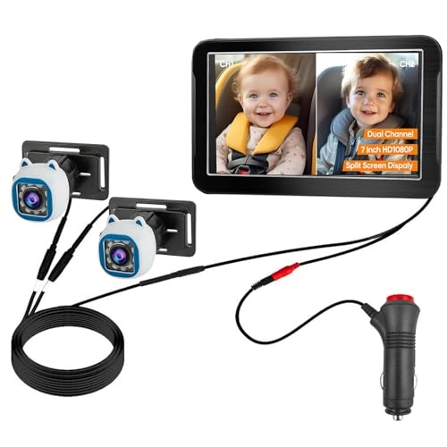 Baby Car Camera - 1080P Dual Channel Night Vision