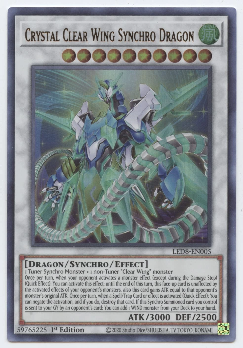 Yu-Gi-Oh! Crystal Clear Wing Synchro Dragon LED8-EN005