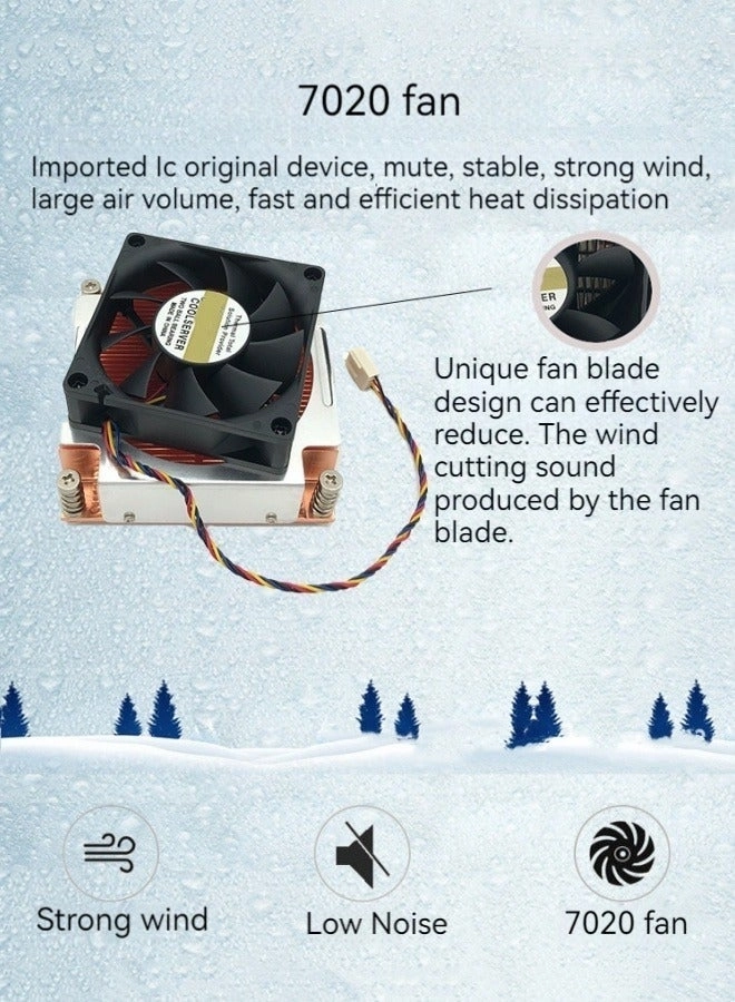 CPU radiator - 7020 fan pure copper tube